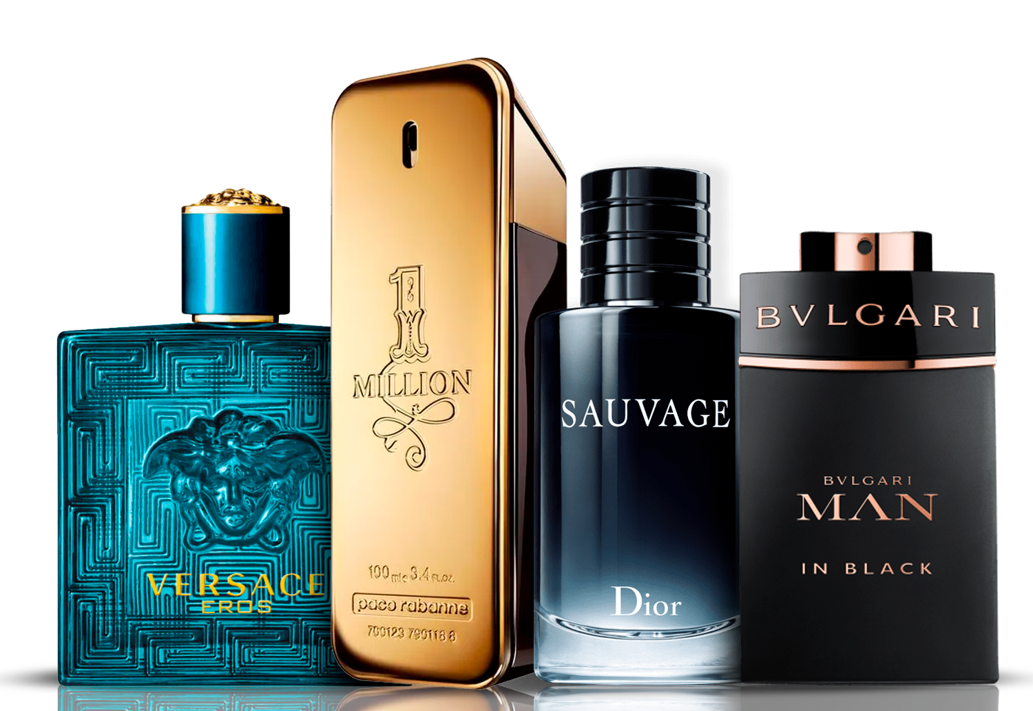 Set od 4 parfema | Eros Versace + One Million Paco Rabanne + Bvlgari Man in Black + Sauvage Dior 100 ml